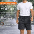 thumbnail image 7 of Yacht & Smith 6 Pack Men’s 5 Pocket Fleece Cargo Shorts, Cotton, Drawstring, Bulk Athletic Lounge Shorts, Charcoal Grey, Size Large, 7 of 7