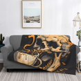 thumbnail image 2 of Naloa Grim Coffee Skull Flannel Fleece Throw Blanket for Bed Couch, Thick Blanket - All Seasons Suitable for Women, Men and Kids-80"x60", 2 of 6