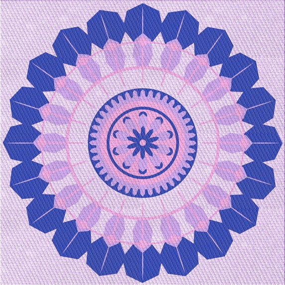 Ahgly Company Machine Washable Indoor Square Transitional Blossom Pink Area Rugs, 5' Square