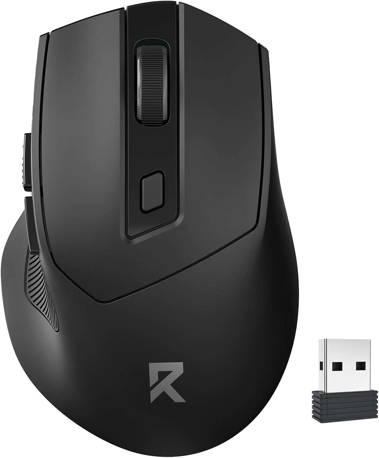Wireless Mouse, 2.4GHz Ergonomic Optical Mouse with USB Receiver, 18 Months Battery Life, 5-Level 4000 DPI, 6 Button Computer Mouse for Laptop, Windows, Mac, PC, Chromebook