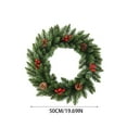 thumbnail image 2 of Pre-lit Christmas Wreath, 20 Inch Artificial Holiday Wreath with LED Lights, Christmas Door Wreath for Home Door Wall Party Christmas Decorations, 2 of 8