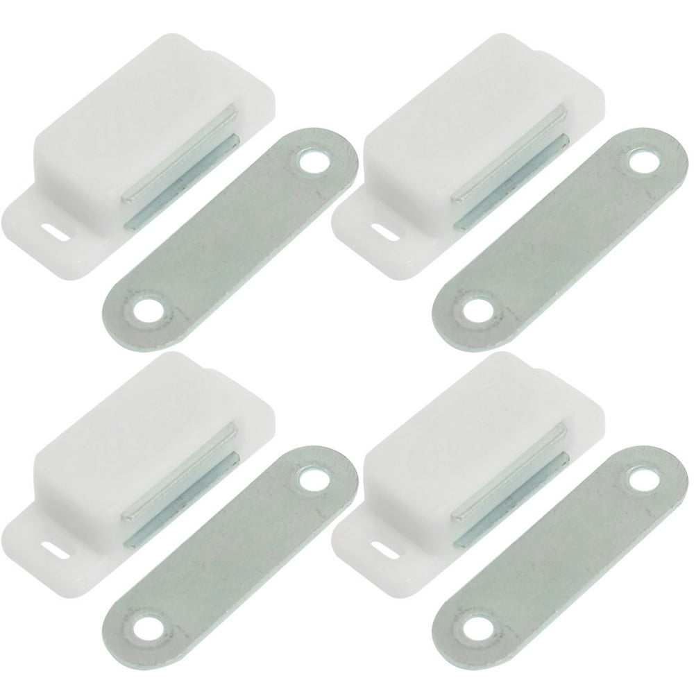 Unique Bargains 4Pack Plastic Door White Latch Catch