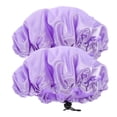 thumbnail image 1 of Miangastore 2 Pcs Bonnet de Douche Adulte Réutilisable en Satin Imperméable Adapté pour Douche et Maquillage, 1 of 8
