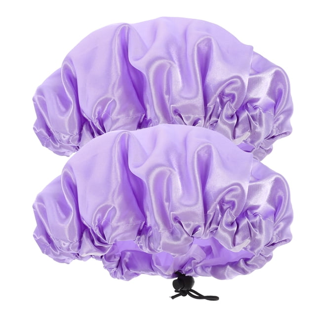 Miangastore 2 Pcs Bonnet de Douche Adulte Réutilisable en Satin Imperméable Adapté pour Douche et Maquillage