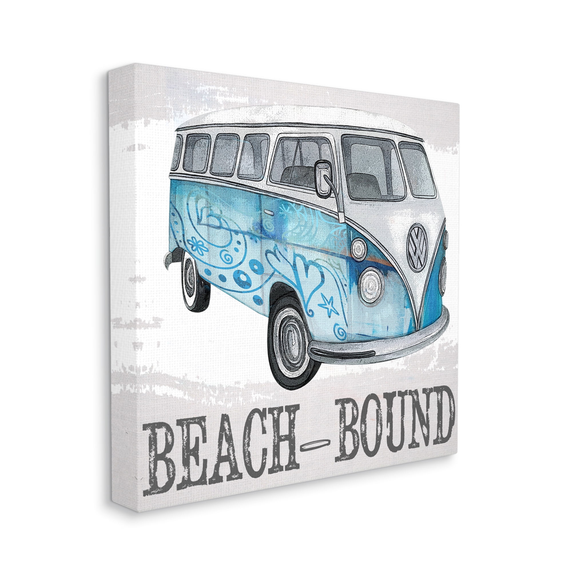 Stupell Beach Bound Summer Vacation Van Landscape Painting Gallery Wrapped Canvas Print Wall Art