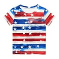 thumbnail image 4 of ZACPNCV Girls 4th of July T-Shirt Short Sleeve Flag Graphic Tees Shirts Summer Patriotic Tops Independence Day Clothes Blue 3-4 Years, 4 of 6