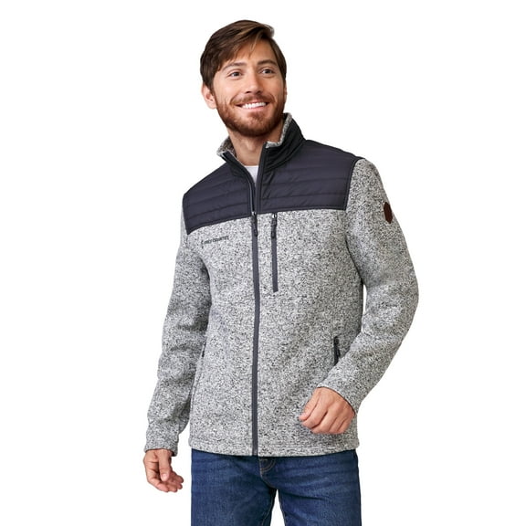 Free Country Men's Frore Sweater Knit Fleece Jacket Fog Heather S