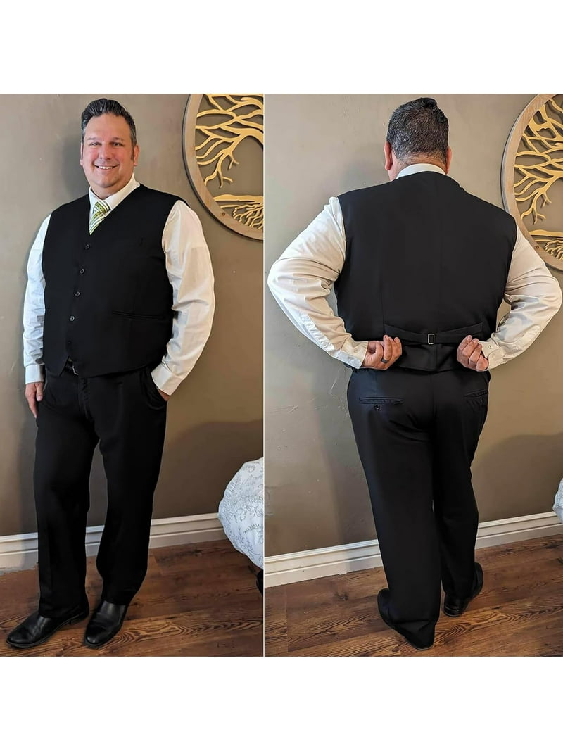 MOSEDOU Men's 3Pcs Plus Size Oversized Solid Suit Set - Jacket