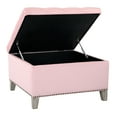 thumbnail image 5 of Costaelm Hank Square 29.5" Velvet Tufted Storage Ottoman, Pink, 5 of 10