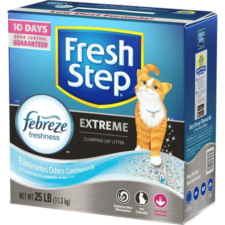 Fresh Step Extreme Scented Litter with the Power of Febreze, Clumping Cat Litter, 25 lbs