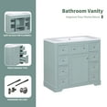 thumbnail image 4 of Dasun 36" Bathroom Vanity without Sink, Cabinet Base Only, One Cabinet and Six Drawers, Green, 4 of 5