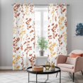 thumbnail image 4 of Orange Botanical Kitchen Curtains Window Panels, Watercolor Spring Floral Summer Leaf Insulated Window Treatment Curtain, Grommet Curtains for Bedroom/Living Room/Bathroom, 2 Piece 42"Wx84"L, 4 of 8