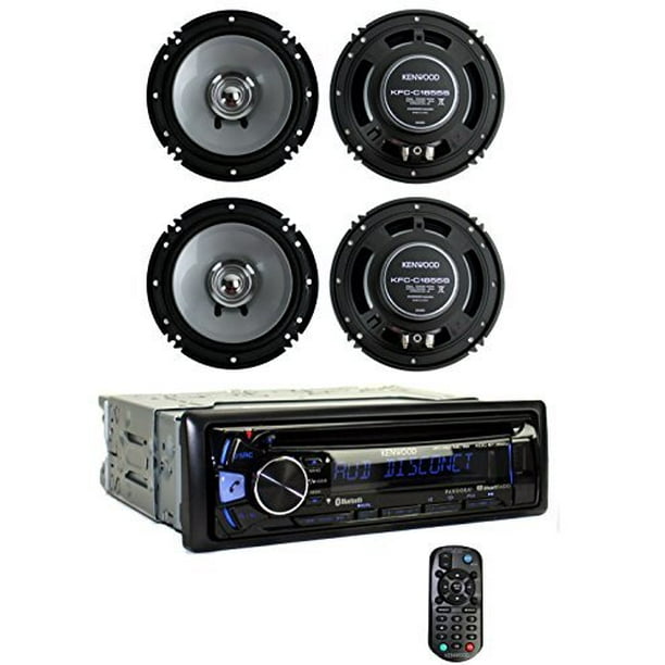 Kenwood KDCBT362U Bluetooth Smartphone Player Car Stereo + 2) 6.5 Inch