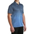 thumbnail image 4 of Mens Ombre Heather Polyester Polo Carolina Blue/ True Navy X-Small, 4 of 5