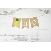 Pineapple One Banner for Summer First Birthday Party Decor
