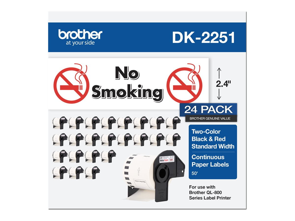 Brother DK-2251 - Paper - black/red on white - Roll (2.4 in x 50