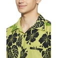 thumbnail image 3 of Stylore Hawaiian Shirt for Men Short-Sleeve Button-Down Shadow Hibiscus Green Black 3XL, 3 of 6