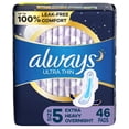 thumbnail image 1 of Almohadillas sanitarias Always, ultrafinas, tamaño 5, extra pesadas, 46 unidades, 1 of 8
