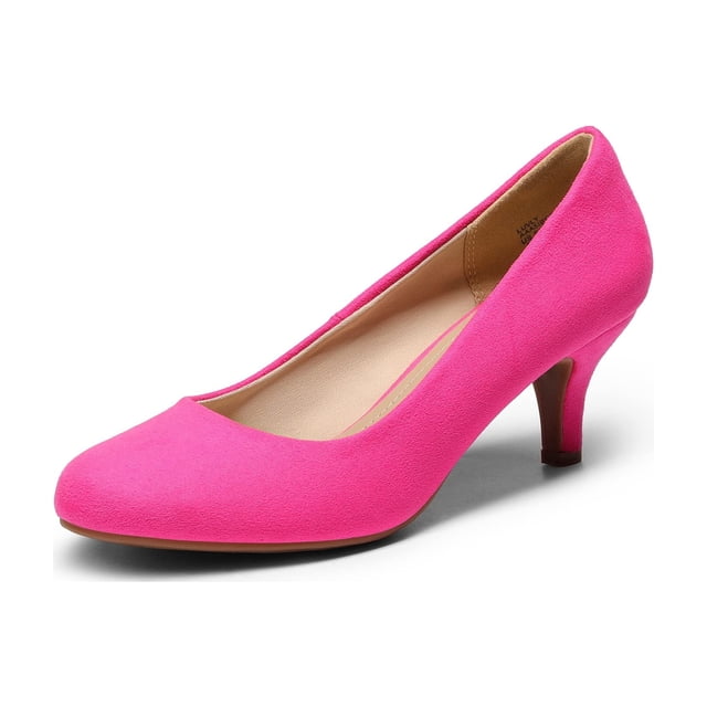 Zapatos de tacón LUVLY para mujer DREAM PAIRS talla 12 fucsia en gamuza con tacón de 6.5 cm