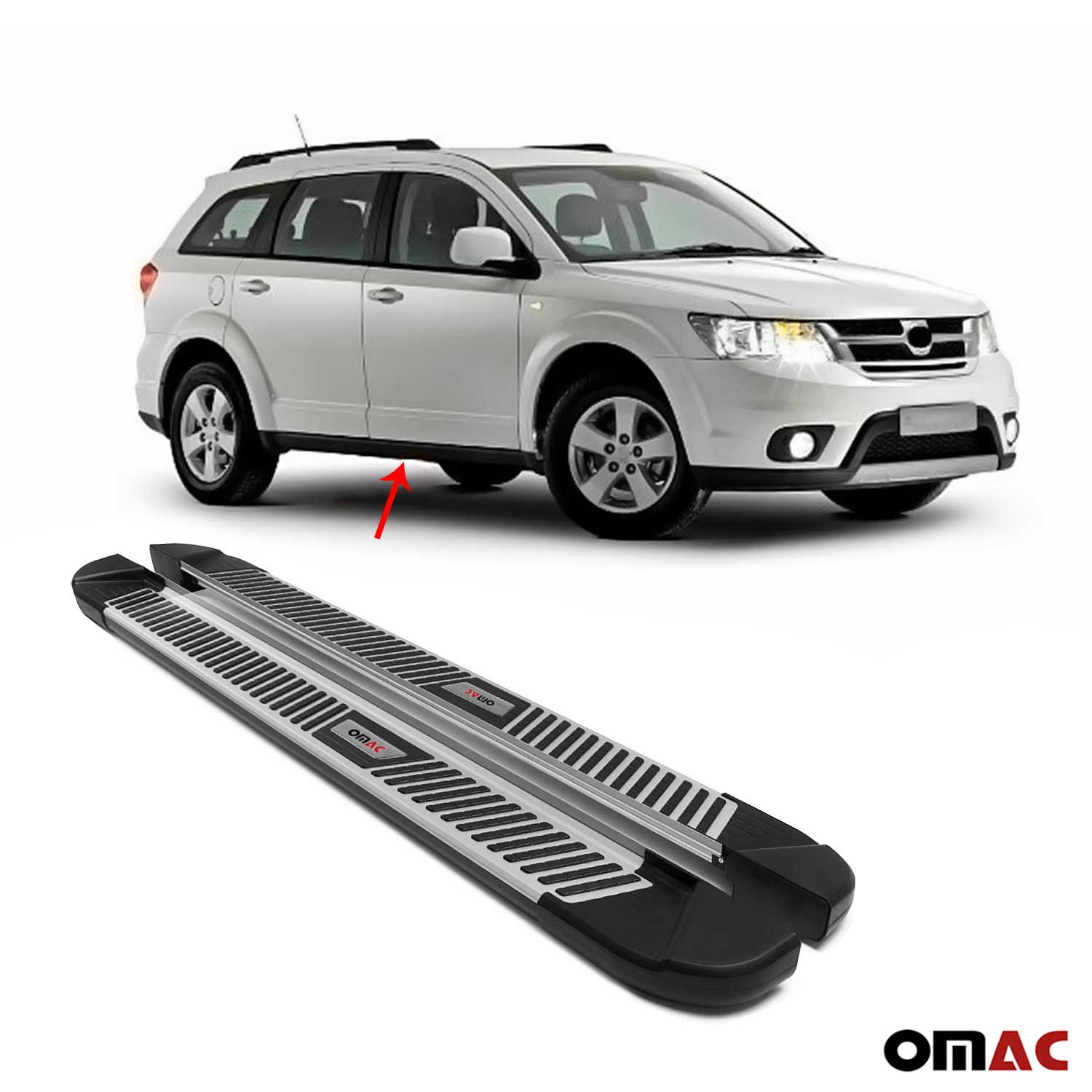 Side Steps Running Boards Aluminum Nerf Bars 2 Pcs For Dodge Journey
