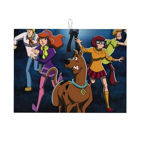 

Lafuoo Scooby-Doo Pattern Large Kitchen Drying Mat 18x24in Hangable Absorbent Placemat Suitable for Tabletop Tableware Household Supplies-One Size