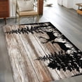 thumbnail image 2 of Deer Silhouettes Area Rugs 3'x5', Washable Small Throw Rugs for Living Room Bedroom, Trees Wooden Retro Art Farmhouse Indoor Outdoor Rug Non-Slip Low Pile Carpet Runner Reversible Floor Mats, 2 of 8
