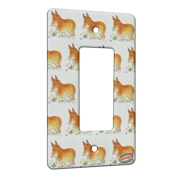 KuzmarK™ 1 Gang Rocker Wall Plate - Pembroke Welsh Corgi Dog Modern Art by Denise Every