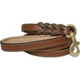 thumbnail image 2 of Colliers Toucher Doux Laisse Tressée en Cuir pour Chien Poignée de Circulation, 2 of 5