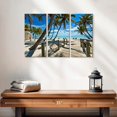 thumbnail image 2 of Elephant Stock Footbridge At The Beach Wall Art - Horizontal Multi Panel Canvas - Living Room Wall Decor - Beach Multi Panel - Blue And Beige Decor - 23" x 14", 2 of 4