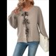 thumbnail image 2 of Cárdigan de Punto Y2K con Lazo Frontal para Mujer, Suéter de Larga con Abertura Frontal, Cárdigan Extragrande, Prendas de Punto, Tops Albaricoque M, 2 of 10