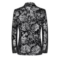 thumbnail image 2 of Traje casual de un solo botón para hombre, vestido de novia para novio joven, traje estampado de discoteca, top para hombre, 2 of 5