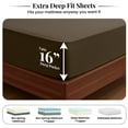 thumbnail image 3 of Lux Decor Twin XL Fitted Sheet Only - Ultra Soft Brushed Microfiber Bottom Sheet, 16” Deep Pocket with 360° Elastic Fit, Wrinkle & Fade Resistant, Brown, 3 of 9