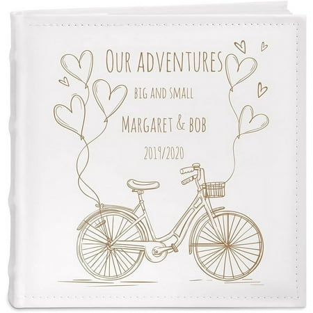 

Maverton Photo Album for family - Engraved photo book - Photo storage for 200 pictures - Gift idea for parents - Customized present for a family member - Adventure photo journal - MAP