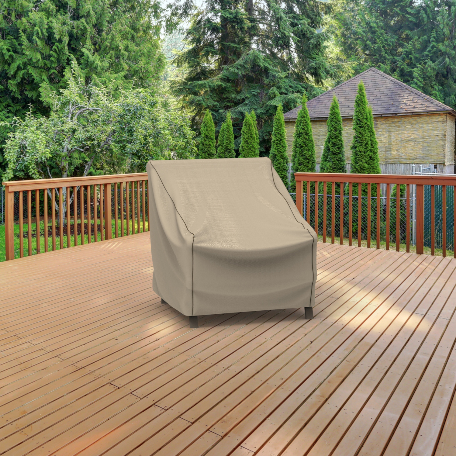 Budge XLarge Black Ivory Patio Chair Cover, StormBlock™ Mojave