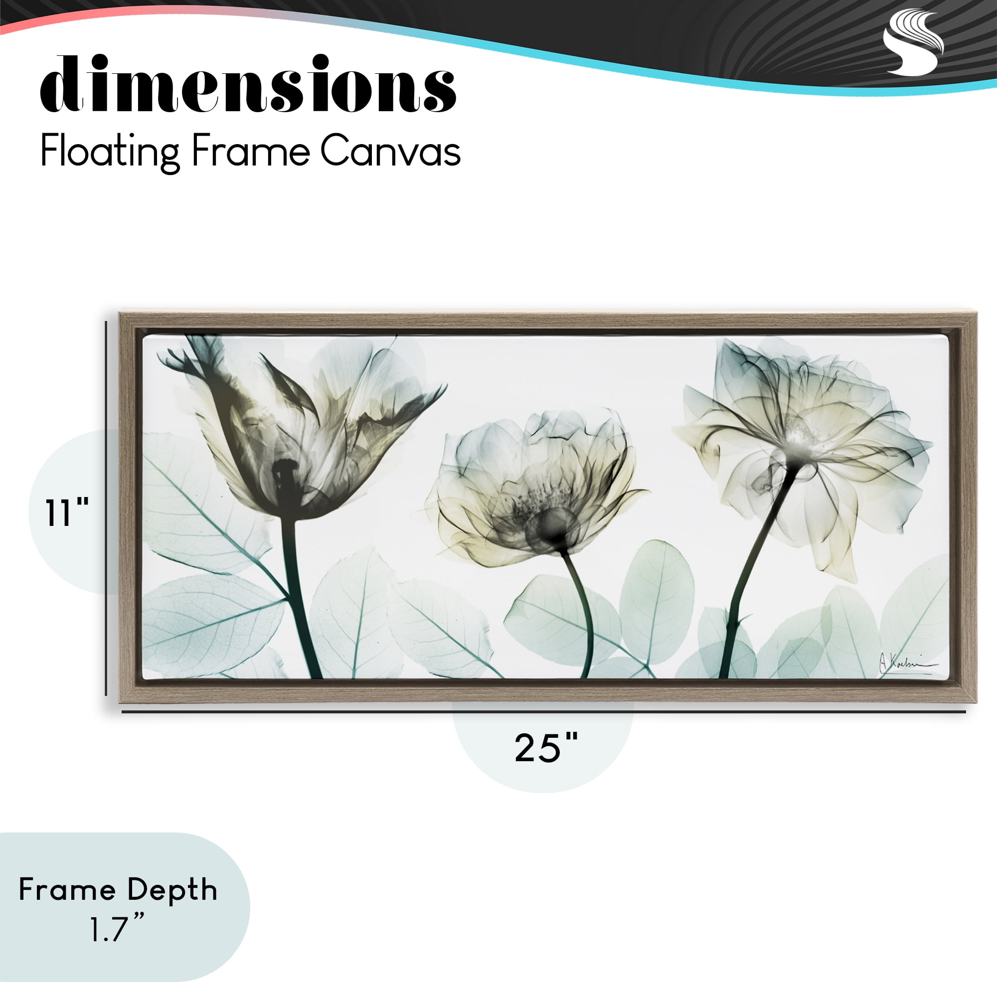 Stupell Industries Jewel of Passion Flowers Brown Framed Floater Canvas Wall Art, design by Albert Koetsier