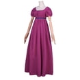 thumbnail image 3 of Vestido HEQU Regency XL para mujer con fajín satinado y volantes Empire, 3 of 9