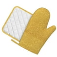 thumbnail image 2 of Disketp Gold Shiny Oven Mitts And Potholders Bbq Gloves-Oven Mitts And Pot Holders With Recycled Infill Silicone Non-Slip Cooking Gloves For Cooking Baking Grilling, 2 of 9