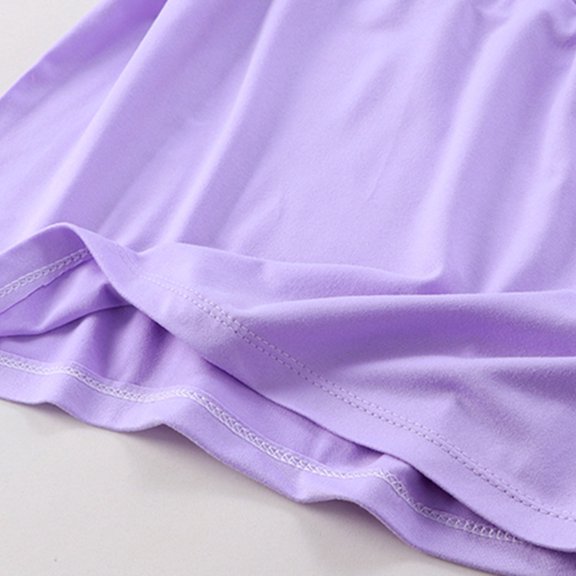 Vedolay Girl Skirt Set Girl's 2 Piece Set Ruffle Trim Rib Knit Tee with Floral Print Skirt,Purple 12 Months