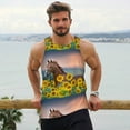 thumbnail image 6 of Rateoe Horse Sunflowers Pattern Sleeveless Gym Shirt Muscle Tee Breathable Workout Shirt Slim-Fit Tank Quick Dry Fit Muscle Tank Top Bodybuilding Sleeveless T Shirt-Medium, 6 of 7