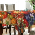 thumbnail image 5 of Yayeee Tablecloths 54" x 54" Rectangle Wrinkle Resistant Party Table Cover, Purple Floral Tomatoes, 5 of 8