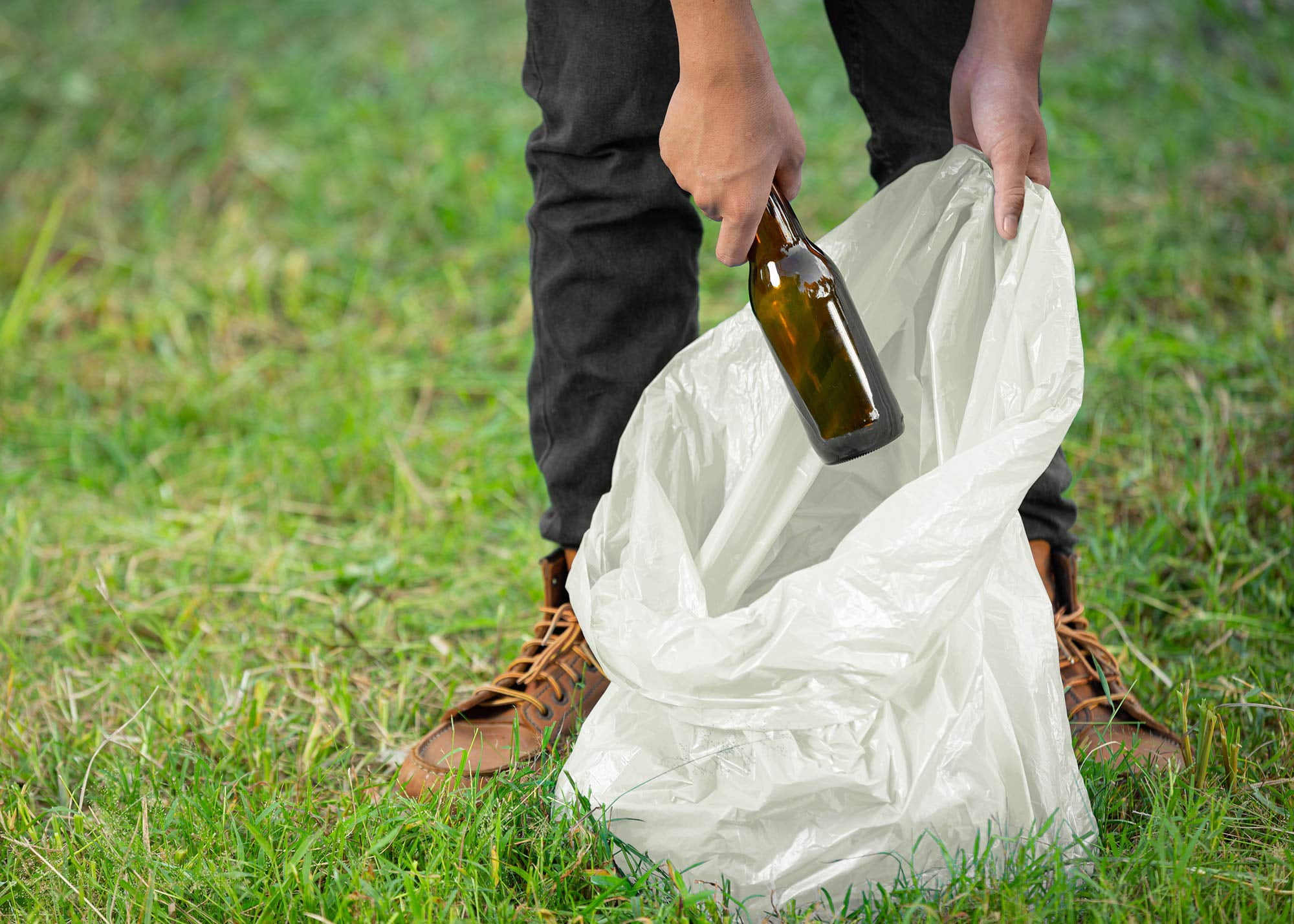 Garbage Bags High Density Plastic Clear 100 count 43 x 47 in 56 gallon Regular Duty