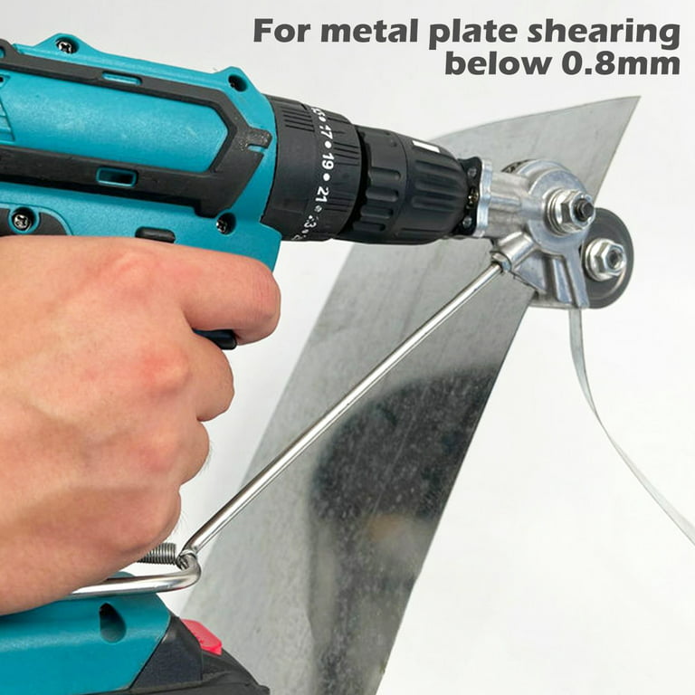 2022 New Electric Drill Plate Cutter,Sheet Metal Cutter Drill  Attachment,Double Headed Sheet Metal Nibbler Cutter,Safe and Durable Metal  Nibbler for Metal Cutting. 