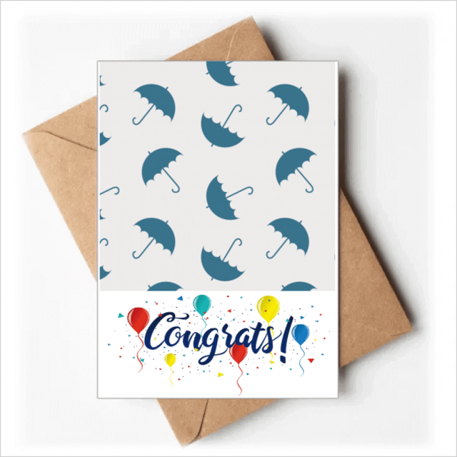Blue Umbrella Weather Rain Cloud Wedding Cards Congratulations Greeting Envelopes