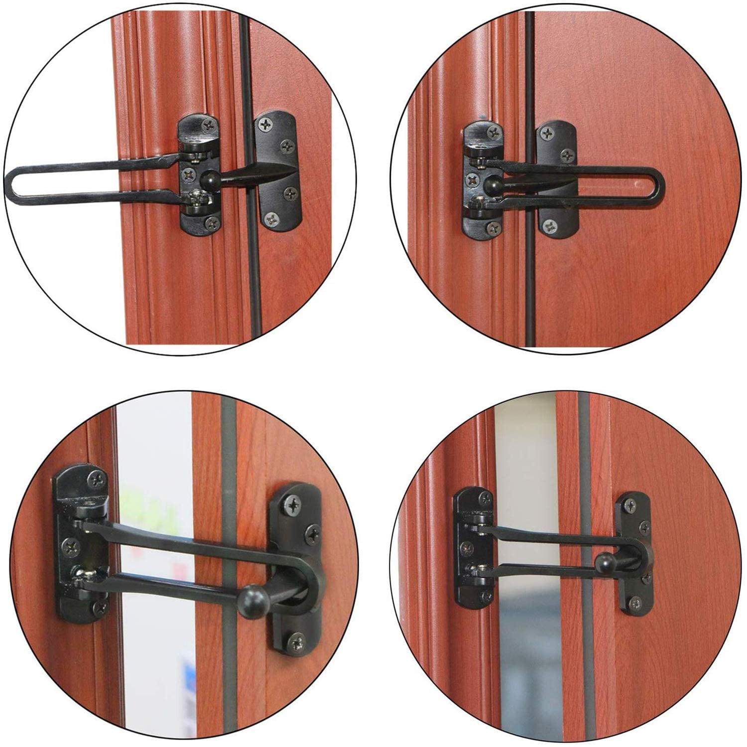 Swing Bar Door Lock Latch for Home Security, Door Latch Guard Clasp for Kids, Apartment Hotel Door Latches, Thicken Solid Zinc Alloy Hotel Reinforcement Door Latch for Swing-in Doors