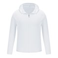 thumbnail image 4 of BADHUB Men's Sun Protection Hooded Jacket Outdoor Pocket Zipper Long Sleeve Running Fitness Breathable Mesh Shirts White, 4 of 7