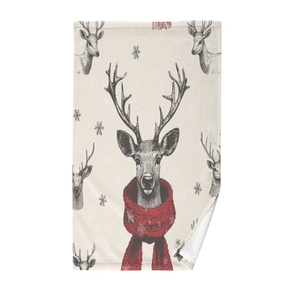 Pure Cotton Face Towel 16x28 Inches Hand Towel Bath Towel Hand Bath Towels Soft Good Water Absorption for Washing Face Wiping Face Christmas Cute Deer