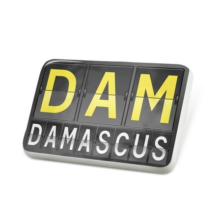 Porcelein Pin DAM Airport Code for Damascus Lapel Badge – NEONBLOND