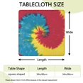 thumbnail image 2 of Colorful Tie Dye Pattern Square Fitted Tablecloth with Elastic Edge,Square Table Cover,Washable Elastic Table Cover for Home Kitchen Party Decor 34"x34", 2 of 6