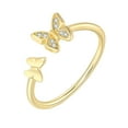 thumbnail image 2 of KDSJSXW Gold Ring Cute Minimalist Butterfly Design Ring Delicate Jewellery Gifts for Women Rose Gold Rings for Women Non Tarnish Gold Rings Gold Ring(Gold,6), 2 of 5