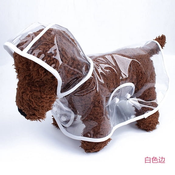 Zhuge Waterproof Dog Raincoat, Lightweight Pet Rain Clothes with Poncho Hood (4XL, White)